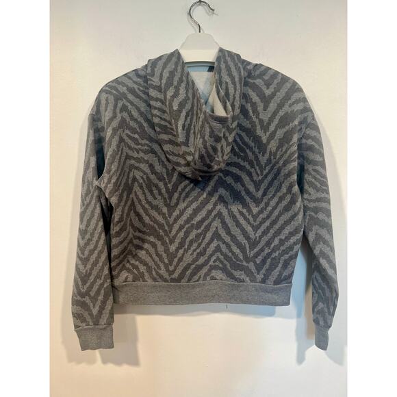 Adidas Girls Comfy Animal Print Activewear Hoodie Gray 10/12 - Picture 5 of 6